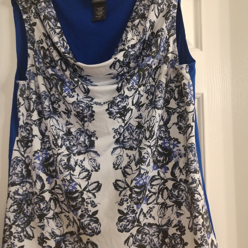 Covington ladies size L cowl neck sleeveless top.